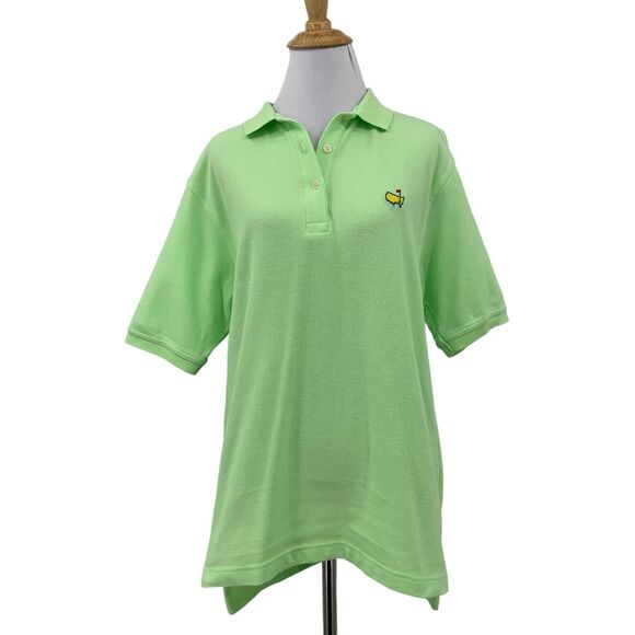 Master Collection Polo Shirt Womens M Medium Key Lime Chest Logo High Low Hem - Picture 1 of 10